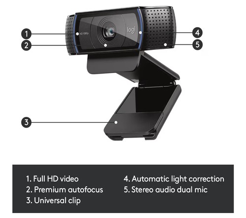 Webcam usb logitech c920 - logitech,