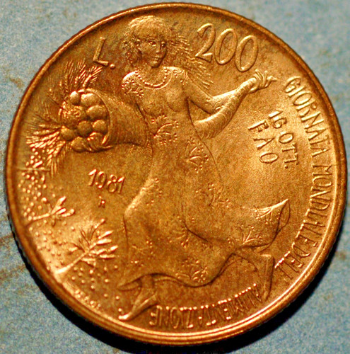1981 italy 200 lire - fao, world