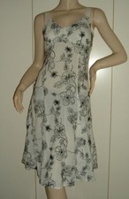 VESTITO ABITO A SOTTOVESTE BIANCO RICAMATO FOGLIE ROSSE TAGLIA S LEGGI MISURE