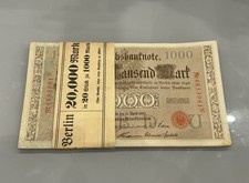 Mazzetta Banconote 1000 Mark 1910 - Nr. 20 Banconote consecutive