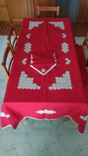 Grande Tovaglia Da Tavola Handmade In Puro Lino - Christmas style -