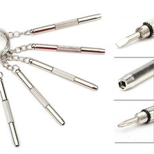 STOCK LOTTO x5 CACCIAVITE PRECISIONE OCCHIALI testa / croce / taglio PORTACHIAVI