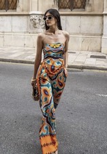 Tuta ZARA arancione stampa top