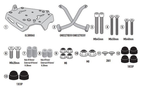 Kit attacco posteriore givi - kit,