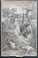 Stampa antica acquaforte oudry - antica,