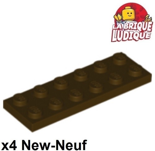 Lego piastra 2x6 marrone - 4x,