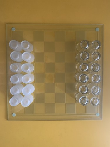 Scacchiera vetro con set - scacchiera,