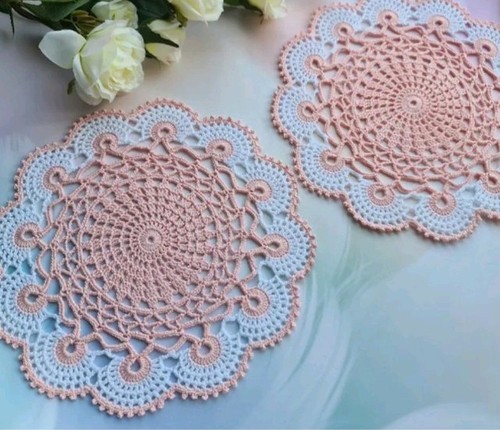 Set two crochet doilies - of,