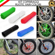 KIT COPRIRAGGI COPRI RAGGI RUOTE MOTO ENDURO CROSS MOTARD 72 PEZZI VARI COLORI