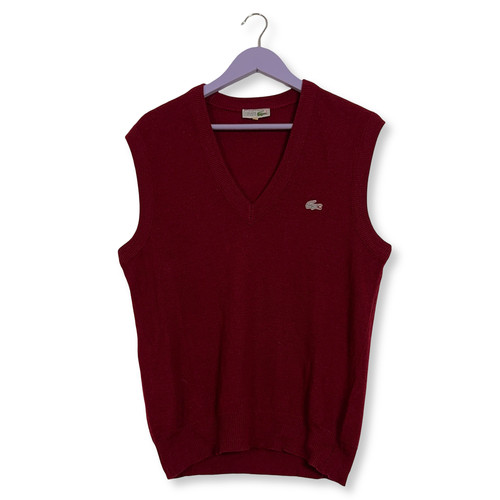 Gilet lacoste rosso scollo v - lacoste,