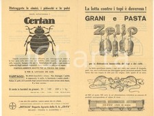 1940 ca MILANO Topicida ZELIO e insetticida CERTAN - Grani e pasta *Pieghevole