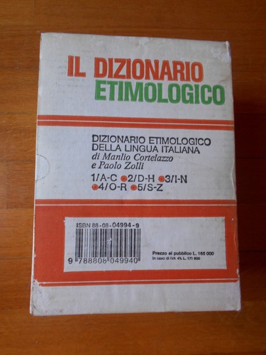 Dizionario etimologico della - etimologico,