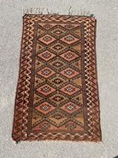Tappeto persiano vintage 135x87 cm annodato a mano – kilim afghano boho autentic