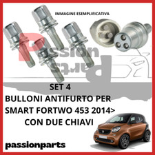 KIT 4 BULLONI ANTIFURTO CERCHI IN LEGA PER SMART FORTWO 453 DAL 2014