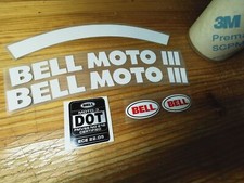 Set di decalcomanie per casco Bell Moto III 3 bianco adesivi in vinile...