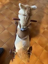 Gioco giocattolo bimba bimbo cavalluccio a dondolo beige marrone musicale suoni 