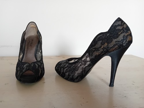 Scarpe donna pizzo nero marca - nero,