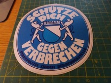 adesivo vintage sticker kleber schutze dich gegen verbrechen