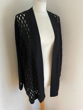 Cardigan Marina Rinaldi aperto davanti taglia XL ottime condizioni jersey maglia tessuto nero ritagliato