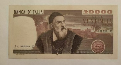 20000 lire tiziano repubblica - lire,