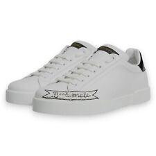 Scarpe DOLCE & GABBANA sneakers basse stringate in pelle bianca EU40/US7 820usd