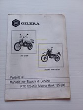 Gilera 125-200 RTX-Arizona Hawk 1986 AGGIORNAMENTO-VARIANTE manuale officina