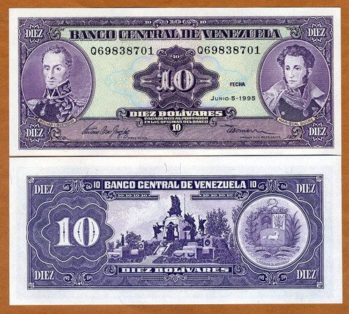 Venezuela bolivares 1995 - 10, bolivares,