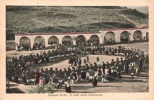 De20 cartolina costumi sardi - costumi,