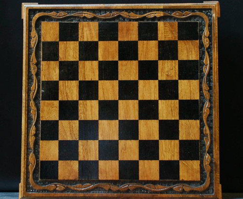 Scacchiera legno noce - legno, di