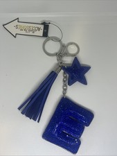 portachiavi donna stella e lettera E Strass brillantini anello e moschettone