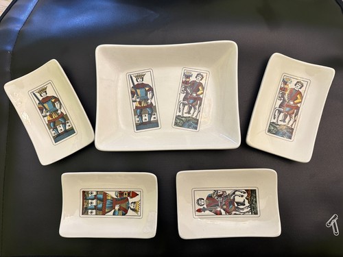 Set vassoi ceramica carte - set, da