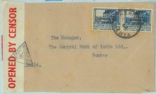 89180 - KENYA TANGANIKA UGANDA - STORIA POSTALE - COPERTINA censurata all'INDIA 1942