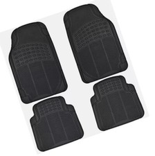 Tappetini Auto in Gomma-PVC Universali Neri Tappeti Antiscivolo Ritagliabili 707