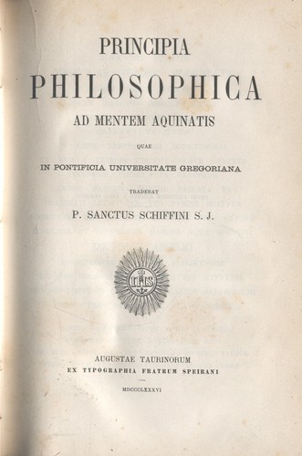 Sanctus schiffini principia - schiffini,,