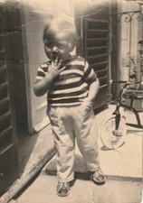  B1 - Foto Photo Fotografia Anni 50 - Bambino Triciclo