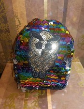 PORTA OGGETTI MINI BORSA GUFO CON PAILLETTES REVERSIBILI 2 COLORI MULTI/ARGENTO 