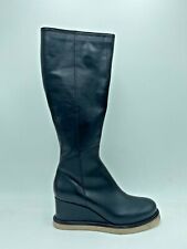 KBR - STIVALE IN PELLE NERO CON ZIP E ZEPPA P26