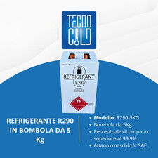 BOMBOLA GAS REFRIGERANTE R290 DA 5 KG PER FRIGORIFERO FREEZER E CONGELATORE