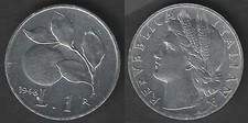 MONETE REPUBBLICA ITALIANA LIRE 1 ARANCIO 1948 qFDC