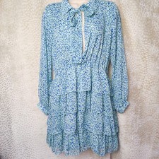 Zara Blue Print Mini Dress
