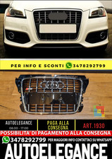 ⭐ART. 1930 GRIGLIA ADATTO PER AUDI A3 8P 08-12 LOOK S3 NERO LUCIDO  CROMATI⭐