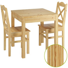 Set tavolo quadrato in Pino