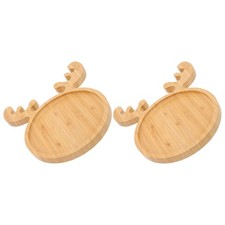  Piatto da portata per alimenti in bambù da 2 pezzi, vassoio per frutta per uso