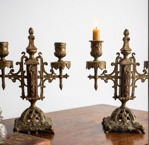 Coppia candelabri antichi - candelabri, 2