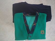 Completo Bambino pantalone e cardigan blu verde anni 5/6 H 110/116 scozzese