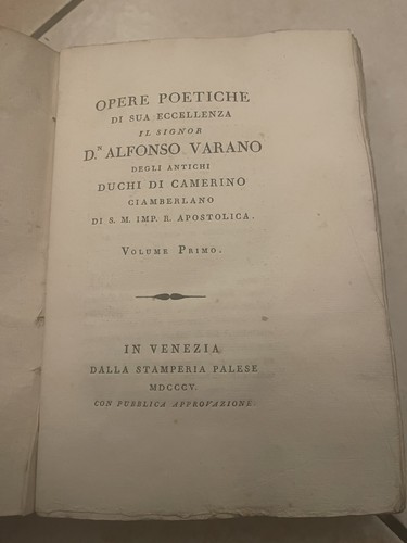 Opere poetiche alfonso varano - opere,
