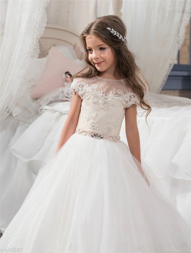 Abito bambina fiori pizzo