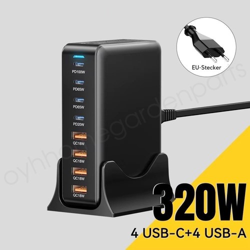 Caricabatteria 320w gan - usb, c
