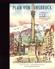z 1 Innsbruck  Pianta Guida Orari  Hotel Goldener Adler  anni '50 Tirolo Austria