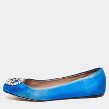 Ballerine Gucci blu raso ad